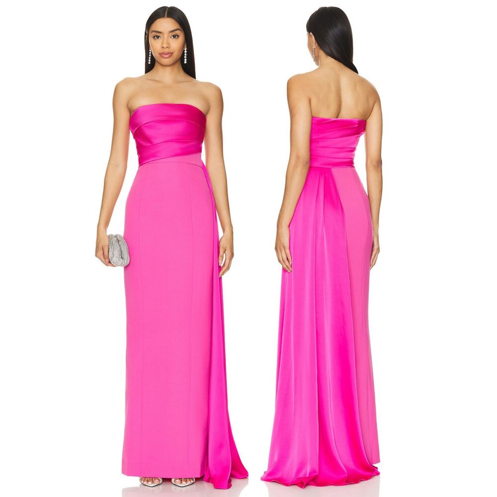 NBD Amira Gown Maxi Strapless Dress Party Formal Evening Prom Wedding Guest M